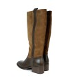 BOTA DE PIEL CON TACÓN BAJO APLAUSO DESTIN MARRÓN