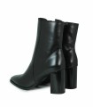 BOTÍN ELEGANTE DE PIEL CON TACÓN MEDIO APLAUSO 4008 NEGRO