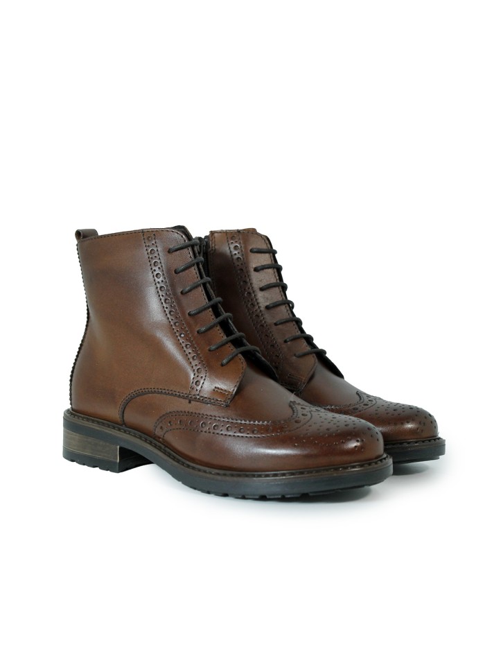 BOTA MUJER CON CORDONES APLAUSO LOR46 CUERO