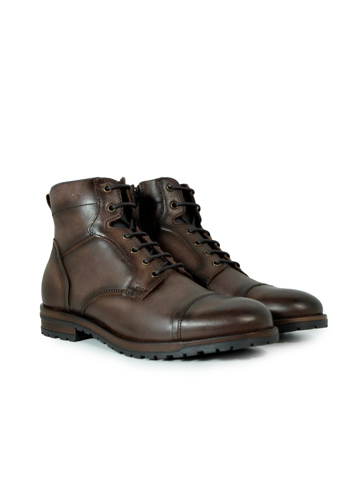 BOTA MILITAR DE CUERO APLAUSO LOR49 MARRÓN