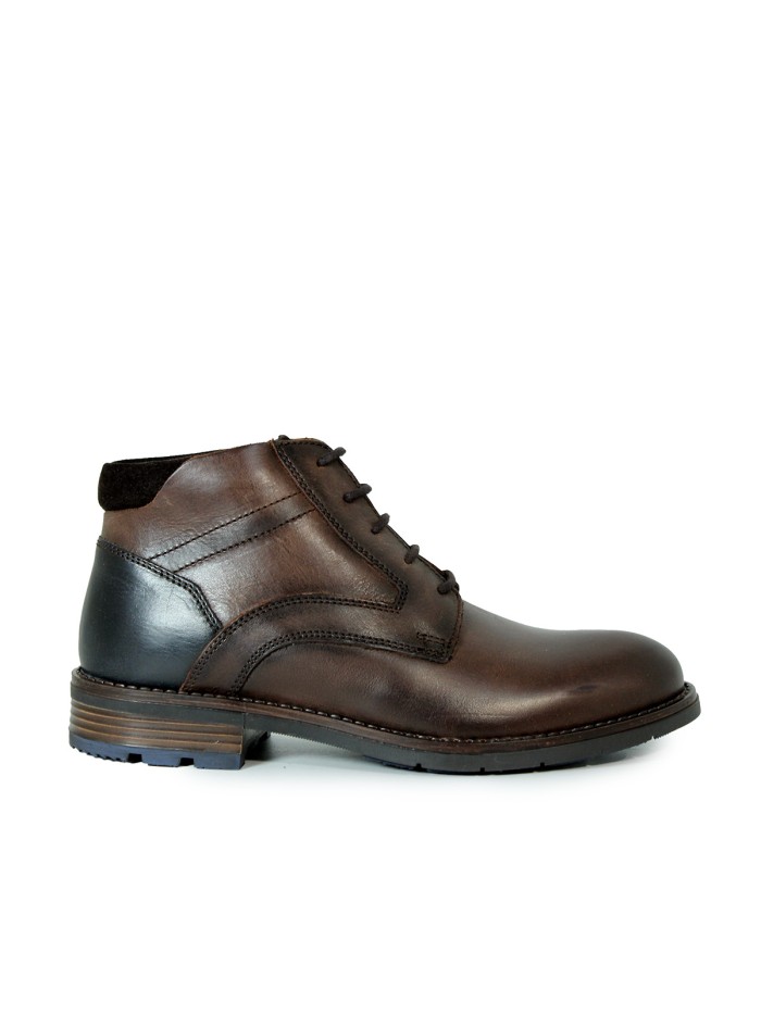 BOTA DE CUERO CON CORDONES APLAUSO LOR50 MARRÓN