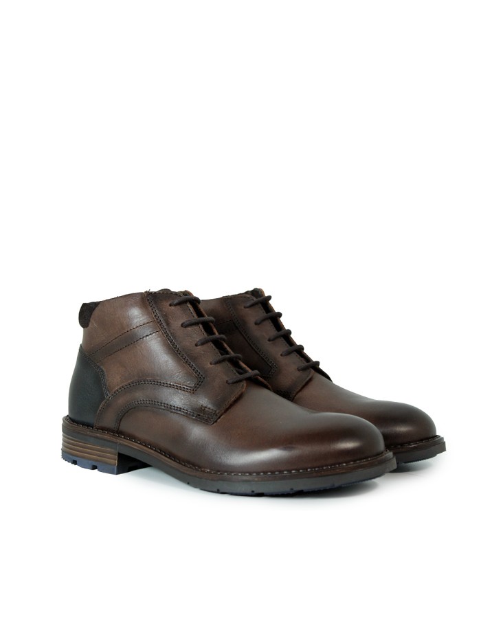 BOTA DE CUERO CON CORDONES APLAUSO LOR50 MARRÓN