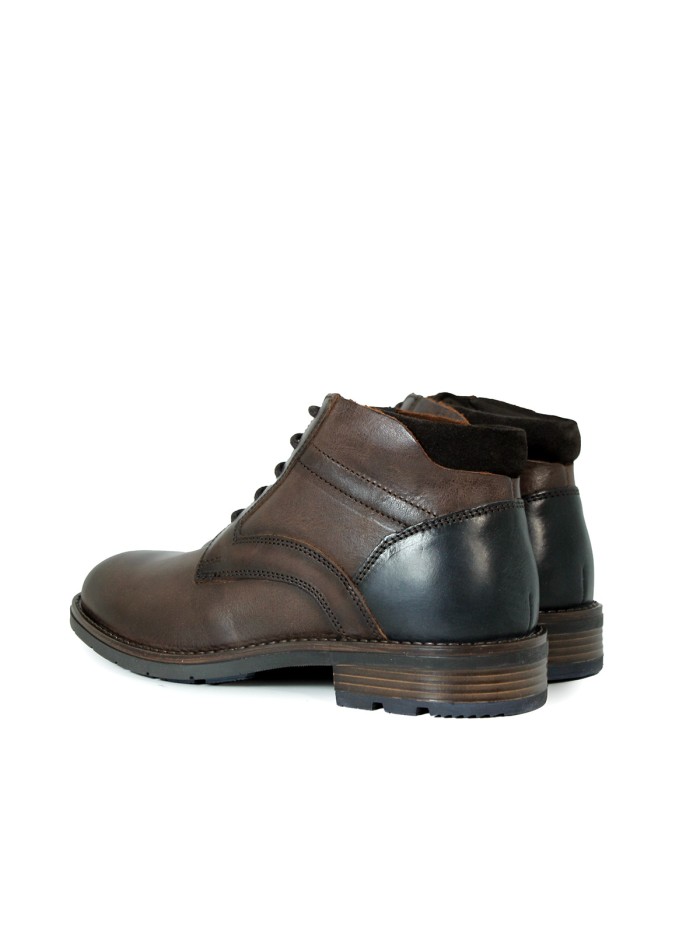 BOTA DE CUERO CON CORDONES APLAUSO LOR50 MARRÓN