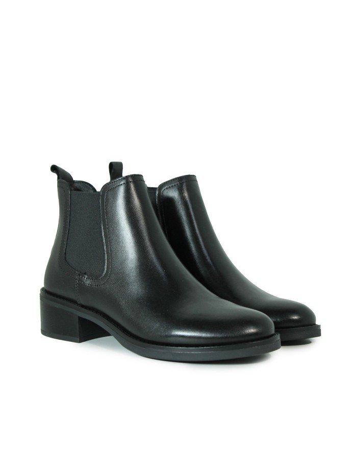 BOTÍN CHELSEA DE PIEL APLAUSO LOR42 NEGRO