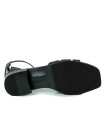 SANDALIAS DE PIEL CON TACÓPN BAJO APLAUSO 698 NEGRO