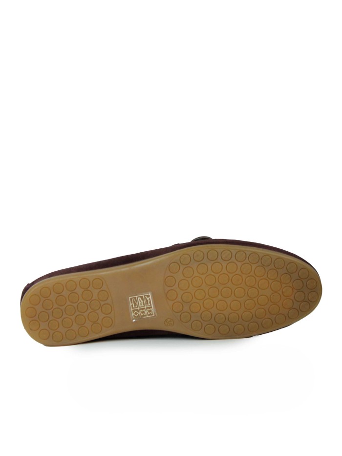 ZAPATO PLANO DE PIEL DE ANTE BRYAN FOOTWEART 6700 BURDEOS