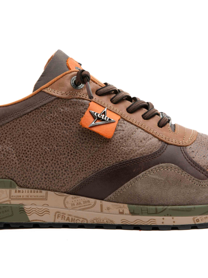 ZAPATILLAS PIEL DE HOMBRE CON CORDONES ELÁSTICOS CETTI 848 XL MARRÓN