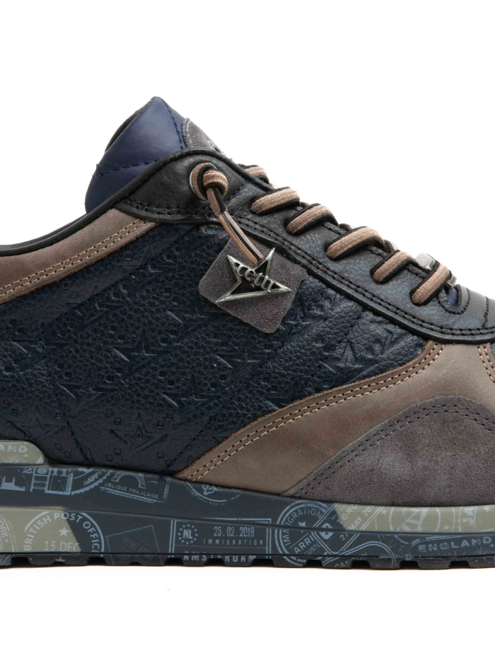 ZAPATILLAS PIEL DE HOMBRE CON CORDONES ELÁSTICOS CETTI 848 XL MARINO