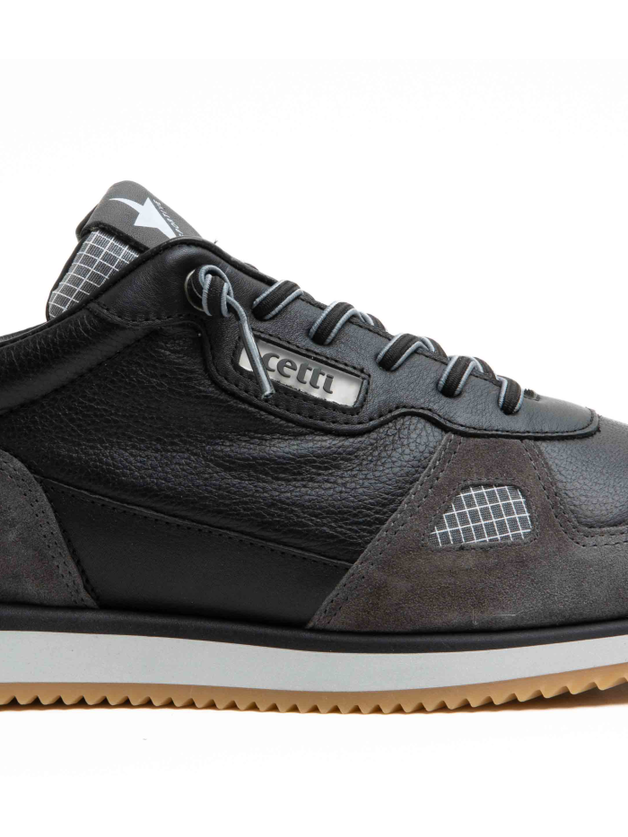 ZAPATILLAS PIEL DE HOMBRE CON CORDONES ELÁSTICOS CETTI 848 XL NEGRO