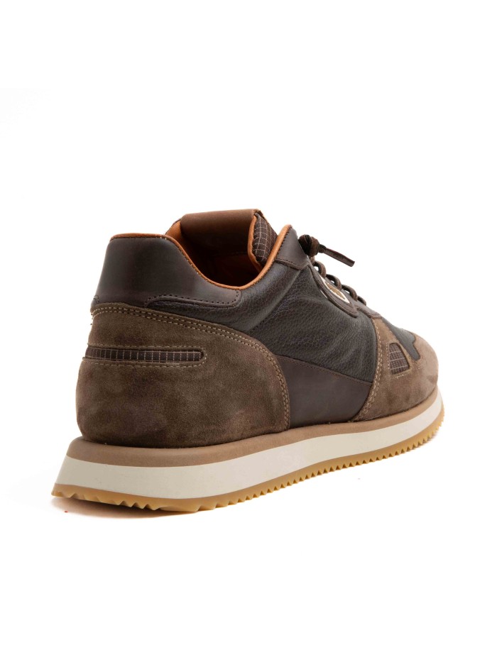 ZAPATILLAS PIEL DE HOMBRE CON CORDONES ELÁSTICOS CETTI 848 XL MOKA