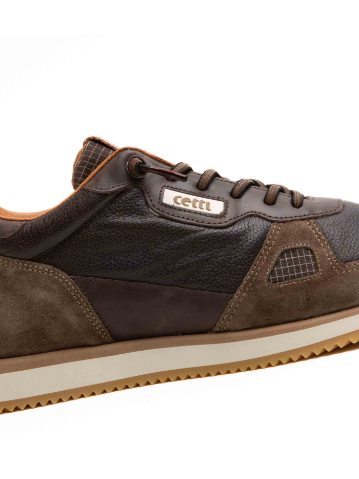 ZAPATILLAS PIEL DE HOMBRE CON CORDONES ELÁSTICOS CETTI 848 XL MOKA