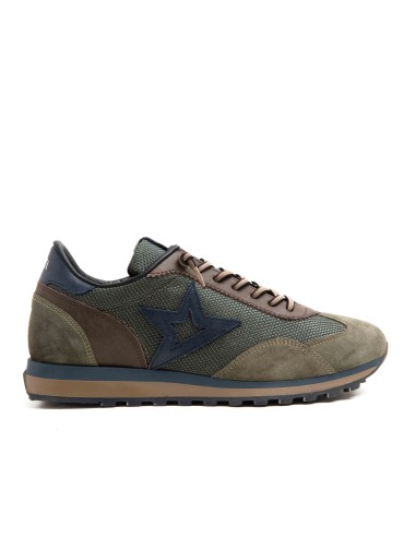 ZAPATILLAS PIEL DE HOMBRE CON CORDONES ELÁSTICOS CETTI 848 XL KAKI