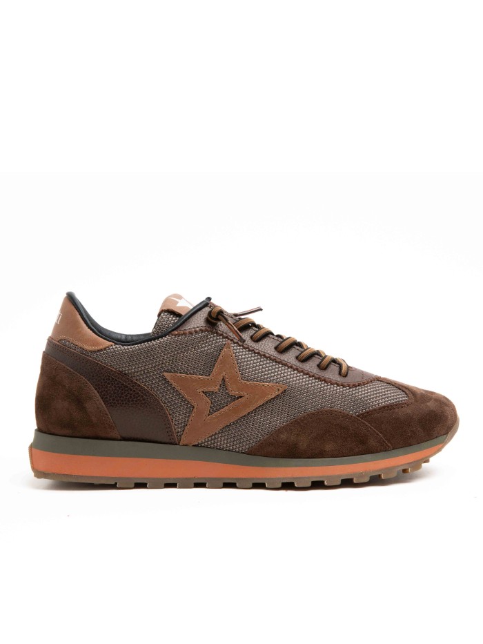 ZAPATILLAS PIEL DE HOMBRE CON CORDONES ELÁSTICOS 1259 CETTI MOKA