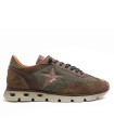 ZAPATILLAS PIEL DE HOMBRE CON CORDONES ELÁSTICOS  1385 CETTI KAKI