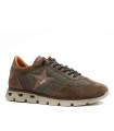ZAPATILLAS PIEL DE HOMBRE CON CORDONES ELÁSTICOS  1385 CETTI KAKI