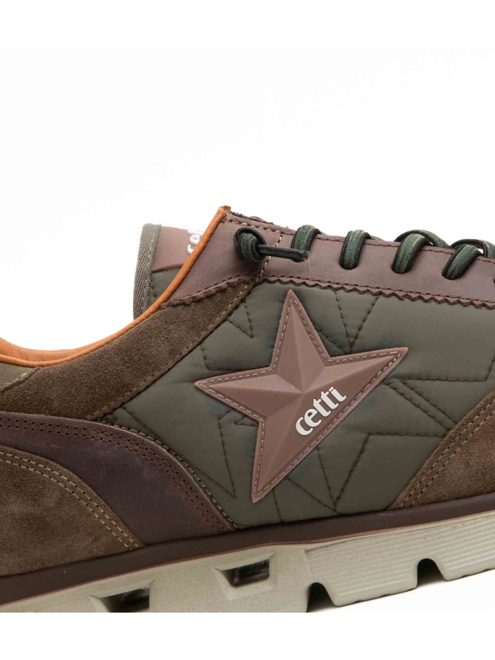 ZAPATILLAS PIEL DE HOMBRE CON CORDONES ELÁSTICOS  1385 CETTI KAKI