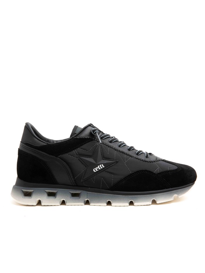 ZAPATILLAS PIEL DE HOMBRE CON CORDONES ELÁSTICOS  1385 CETTI NEGRO
