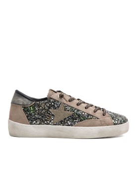 ZAPATILLAS CASUAL CON GLITTER  GROUPIE 1342 CETTI CAMEL