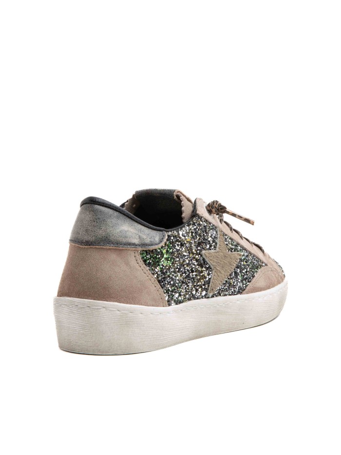 ZAPATILLAS CASUAL CON GLITTER  GROUPIE 1342 CETTI CAMEL