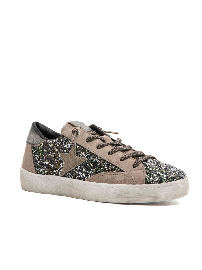 ZAPATILLAS CASUAL CON GLITTER  GROUPIE 1342 CETTI CAMEL