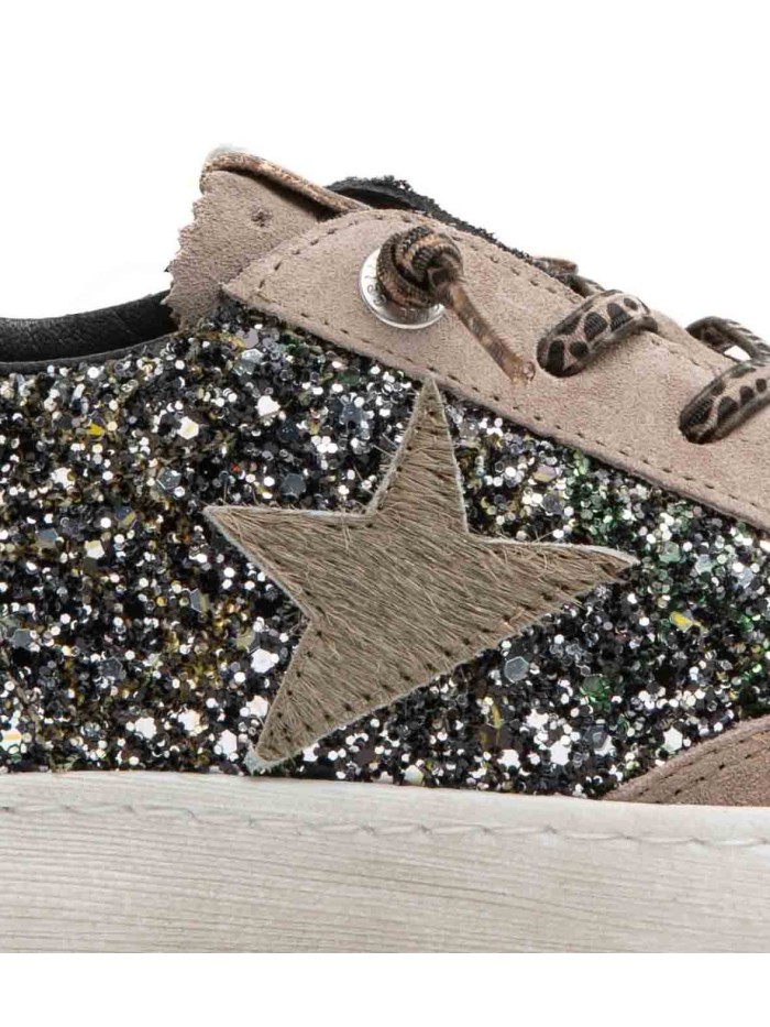 ZAPATILLAS CASUAL CON GLITTER  GROUPIE 1342 CETTI CAMEL