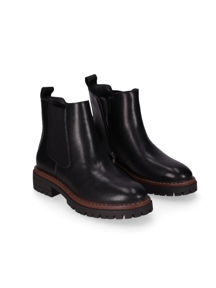 BOTÍN CHELSEA DE PIEL CHIKA 10 SABELA 01 NEGRO