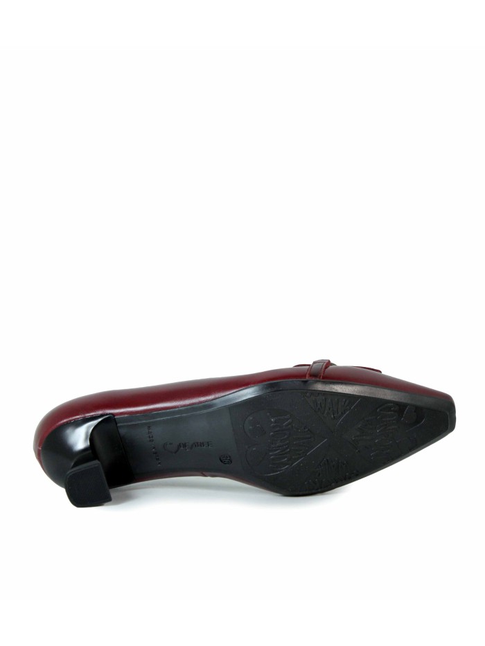 ZAPATO CON TACÓN BAJO DESIREE ELBA 10 BURDEOS