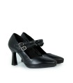 ZAPATO DE SALÓN CON DOBLE HEBILLA DESIREE SAGA 9 NEGRO