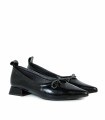 ZAPATO BAILARINA DE PIEL CON LAZO DESIREE VIENA 12 NEGRO