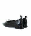 ZAPATO BAILARINA DE PIEL CON LAZO DESIREE VIENA 12 NEGRO