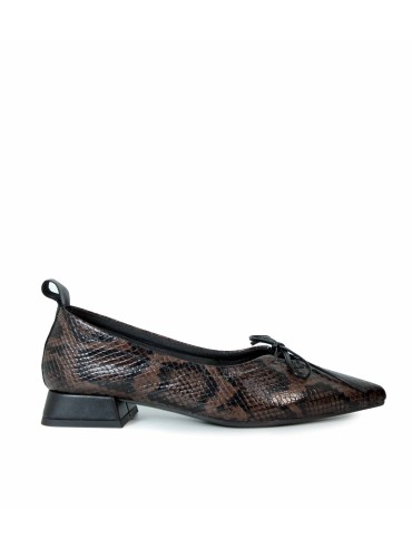 ZAPATO BAILARINA ANIMAL PRINT DESIREE VIENA 12 MARRÓN