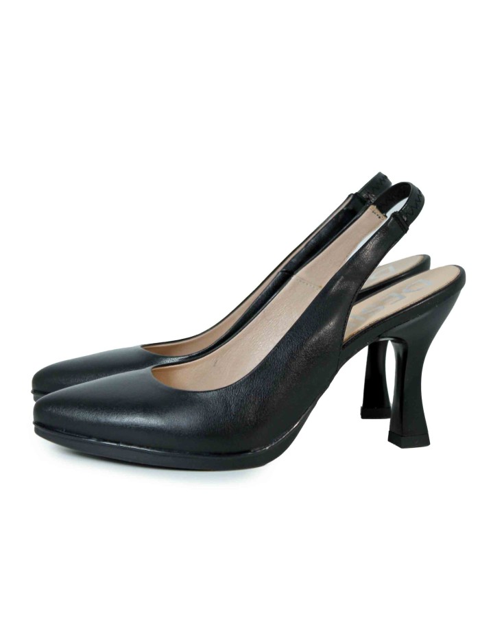 ZAPATO DE TACÓN DESTALONADO EN PIEL DESIREE SAMI 1 NEGRO