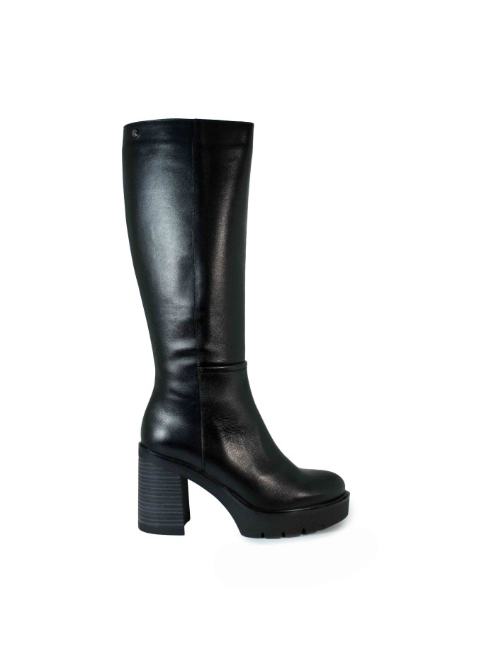 BOTA DE CAÑA ALTA CON TACÓN EN TENDENCIA DORKING 9559 NEGRO