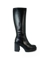 BOTA DE CAÑA ALTA CON TACÓN EN TENDENCIA DORKING 9559 NEGRO