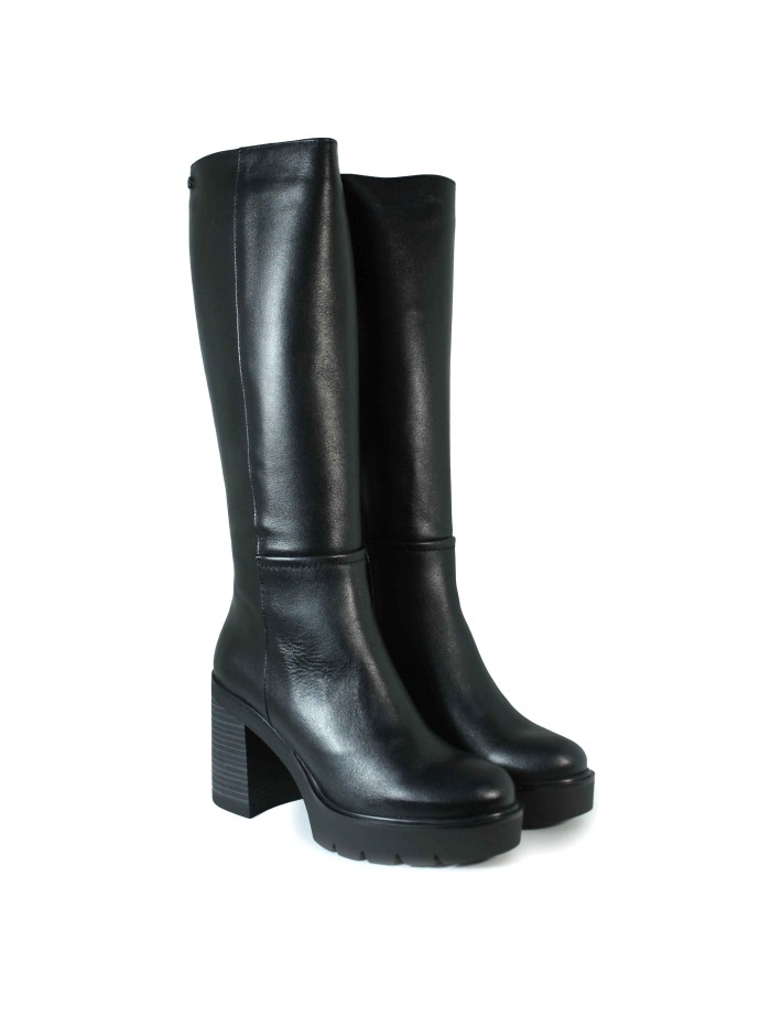 BOTA DE CAÑA ALTA CON TACÓN EN TENDENCIA DORKING 9559 NEGRO
