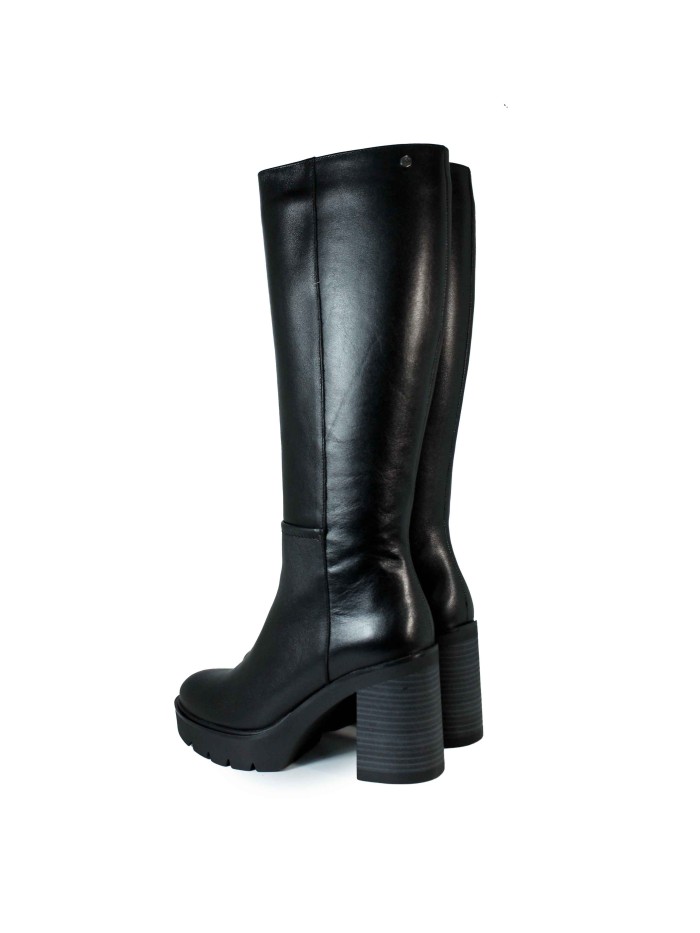 BOTA DE CAÑA ALTA CON TACÓN EN TENDENCIA DORKING 9559 NEGRO