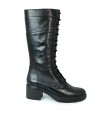 BOTAS ESTILO MILITAR CON TACÓN MEDIO FLUCHOS F2245 NEGRO