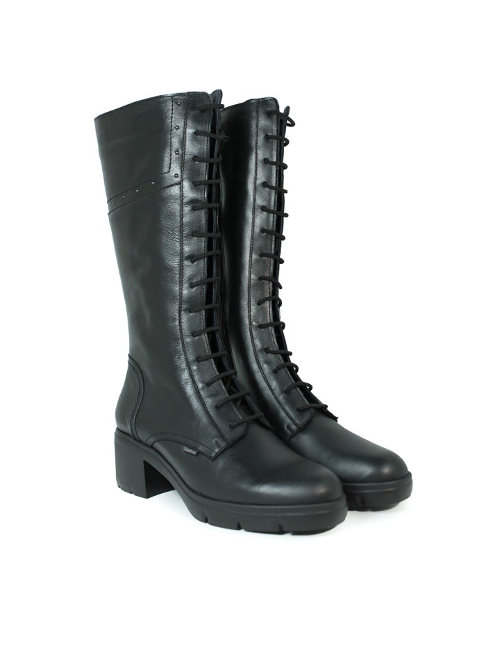 BOTAS ESTILO MILITAR CON TACÓN MEDIO FLUCHOS F2245 NEGRO