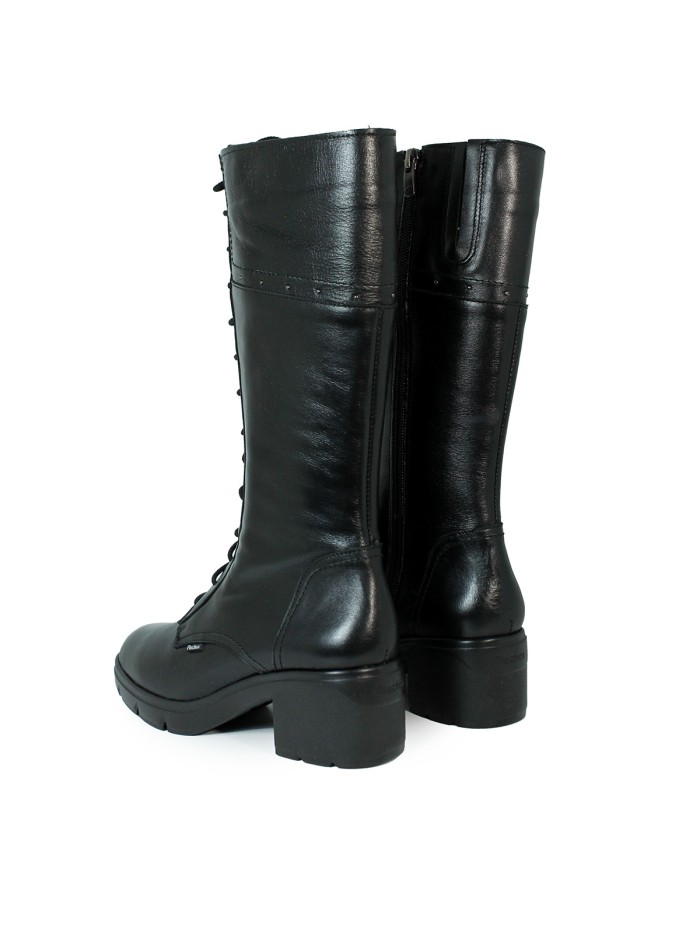 BOTAS ESTILO MILITAR CON TACÓN MEDIO FLUCHOS F2245 NEGRO
