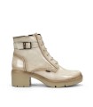 BOTINES BEIGE DE CHAROL CON TACÓN FLUCHOS FUGAZ F2107
