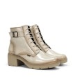 BOTINES BEIGE DE CHAROL CON TACÓN FLUCHOS FUGAZ F2107