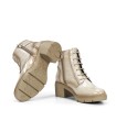 BOTINES BEIGE DE CHAROL CON TACÓN FLUCHOS FUGAZ F2107