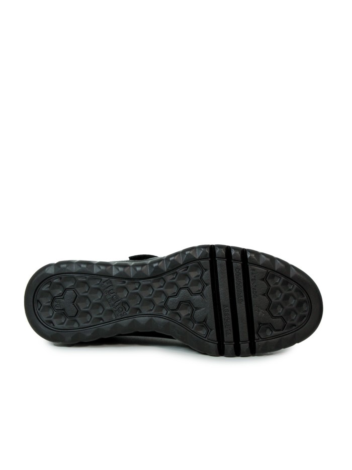 ZAPATO CON CUÑA Y HEBILLA FLUCHOS F2247 NEGRO