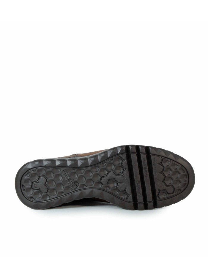 BOTÍN NEGRO DE PIEL CON CUÑA FLUCHOS LIVE F2100 CUERO