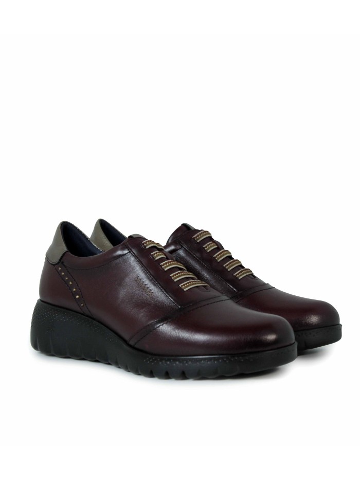 ZAPATO DEPORTIVO DE PIEL FLUCHOS LIVE F2096 BURDEOS