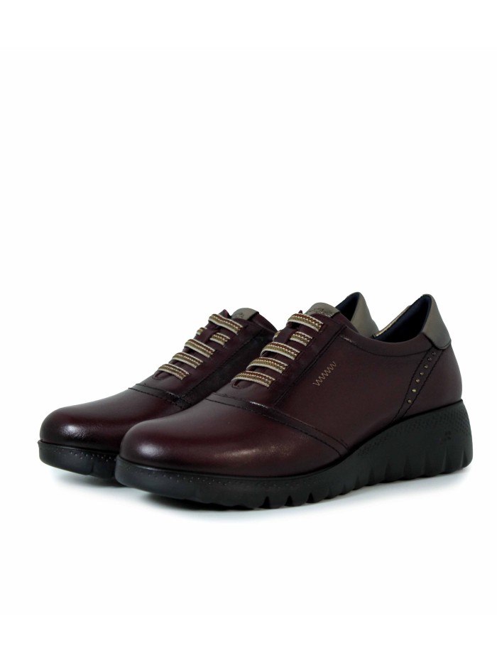 ZAPATO DEPORTIVO DE PIEL FLUCHOS LIVE F2096 BURDEOS