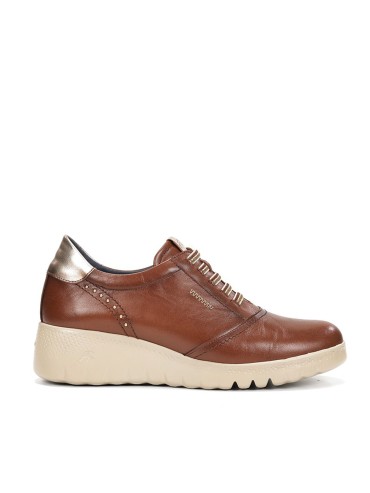 ZAPATO SPORT MUJER DE PIEL FLUCHOS LIVE F2096 MARRÓN