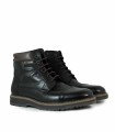 BOTÍN DE PIEL PLANOS CON CORDONES FLUCHOS F2322 NEGRO
