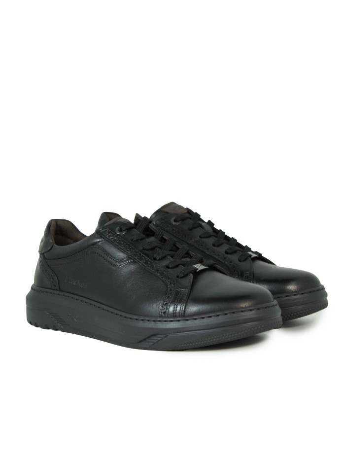 ZAPATILLAS CASUALES DE PIEL FLUCHOS F2134 NEGRO
