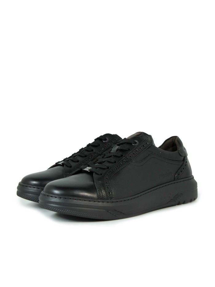 ZAPATILLAS CASUALES DE PIEL FLUCHOS F2134 NEGRO
